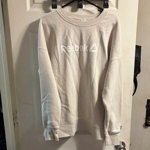 Reebok Off-White Crewneck Sweatshirt with Raised Logo